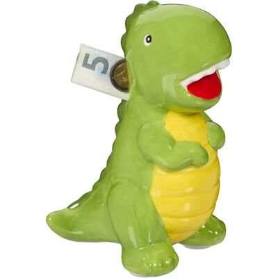 Relaxdays Skarbonka dinozaur - Na monety i banknoty Relaxdays Skarbonka dinozaur - Na monety i banknoty
