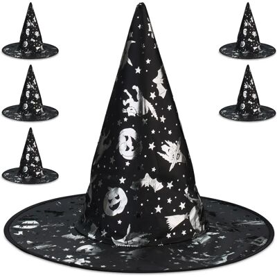Relaxdays Häxhatt Sats Med 6 Halloween Silver Relaxdays Häxhatt Sats Med 6 Halloween Silver