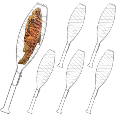 Relaxdays Edelstahl Fischgrill-Set - 6 Stück - Fisch, Meeresfrüchte, Gemüse - Grillzubehör Relaxdays Edelstahl Fischgrill-Set - 6 Stück - Fisch, Meeresfrüchte, Gemüse - Grillzubehör