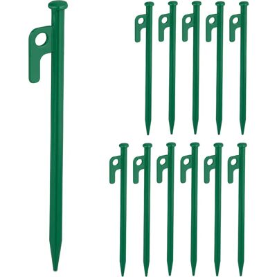 Relaxdays Zeltpflöcke Set 12 Verzinkter Stahl Grün Relaxdays Zeltpflöcke Set 12 Verzinkter Stahl Grün