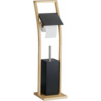 Relaxdays Bamboo Toilet Brush Holder - Free-standing Bathroom Accessory Relaxdays Bamboo Toilet Brush Holder - Free-standing Bathroom Accessory