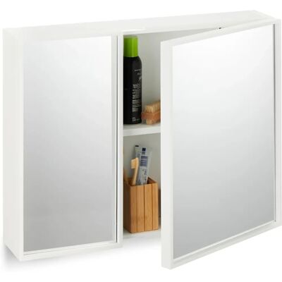 Armadio a Parete con Specchio Relaxdays - 50x65x15,5cm - Bianco Armadio a Parete con Specchio Relaxdays - 50x65x15,5cm - Bianco