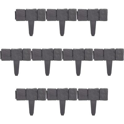 RELAXDAYS Garden Borders Set - 20 Stone Effect Plastic Edging RELAXDAYS Garden Borders Set - 20 Stone Effect Plastic Edging