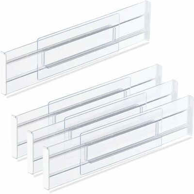 Relaxdays Verstellbarer Schubladen-Organizer - Transparent - Küche, Büro, Schlafzimmer Relaxdays Verstellbarer Schubladen-Organizer - Transparent - Küche, Büro, Schlafzimmer