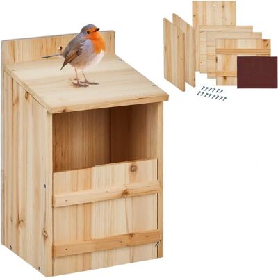 Relaxdays Wooden Birdhouse - 10x19 cm - Natural Relaxdays Wooden Birdhouse - 10x19 cm - Natural