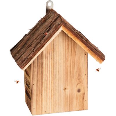 Relaxdays Casa Coccinelle - 23x19x12,5 cm - Legno Naturale Rifugio Relaxdays Casa Coccinelle - 23x19x12,5 cm - Legno Naturale Rifugio