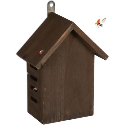 Relaxdays Lieveheersbeestje Huisje - Hout H:22x17x10cm voor Tuin & Balkon Relaxdays Lieveheersbeestje Huisje - Hout H:22x17x10cm voor Tuin & Balkon