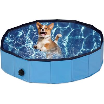 Relaxdays Piscina Pieghevole Blu per Cani - 80x20 cm Relaxdays Piscina Pieghevole Blu per Cani - 80x20 cm