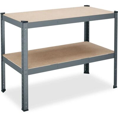 Relaxdays Stahl-Werkbank mit verstellbaren Ebenen - Arbeitstisch 90x120x60cm Relaxdays Stahl-Werkbank mit verstellbaren Ebenen - Arbeitstisch 90x120x60cm