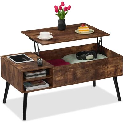 Relaxdays Dunkelbraune Industrielle Stil Höhenverstellbarer Couchtisch Relaxdays Dunkelbraune Industrielle Stil Höhenverstellbarer Couchtisch
