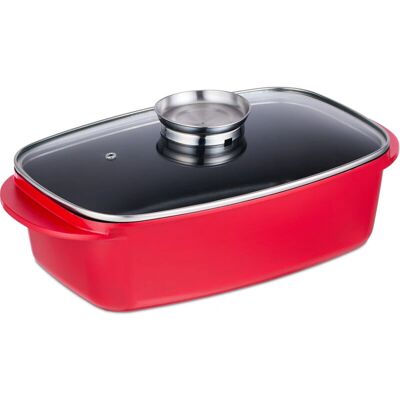 Relaxdays Bräter - Rectangular Roasting Pan - Suitable for Gas, Electric & Ceramic Stove Relaxdays Bräter - Rectangular Roasting Pan - Suitable for Gas, Electric & Ceramic Stove