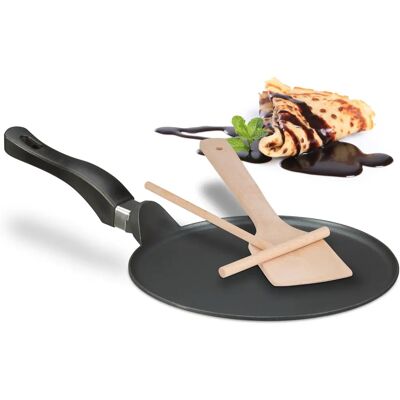 Relaxdays Schwarze 25cm Induktions-Crêpepfanne - Pfanne + Kochtopf Relaxdays Schwarze 25cm Induktions-Crêpepfanne - Pfanne + Kochtopf
