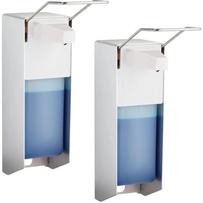 Relaxdays Väggdispenser Set - 1000 ml - Tvål & Desinfektionsmedel Relaxdays Väggdispenser Set - 1000 ml - Tvål & Desinfektionsmedel