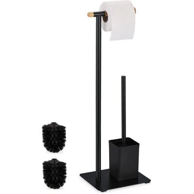 Relaxdays Bamboo Bathroom Set - Toilet Brush & Holder - Black/Natural Relaxdays Bamboo Bathroom Set - Toilet Brush & Holder - Black/Natural