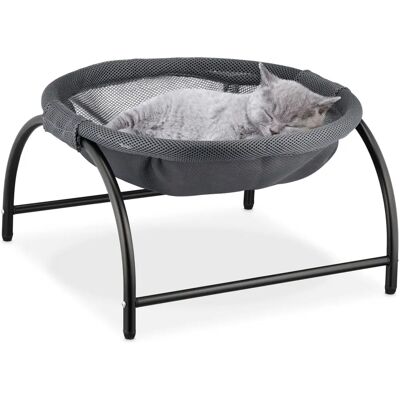Relaxdays Katzenbett und Hängematte - Hoch, Mesh, Grau/Schwarz Relaxdays Katzenbett und Hängematte - Hoch, Mesh, Grau/Schwarz