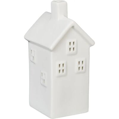 Relaxdays Biały ceramiczny domek - Podstawka na tealight - 14x6,5x7 cm Relaxdays Biały ceramiczny domek - Podstawka na tealight - 14x6,5x7 cm