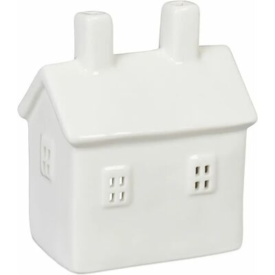 Relaxdays 10049342 Podstawka pod świeczkę - Przytulny Biały Porcelanowy Domek Relaxdays 10049342 Podstawka pod świeczkę - Przytulny Biały Porcelanowy Domek
