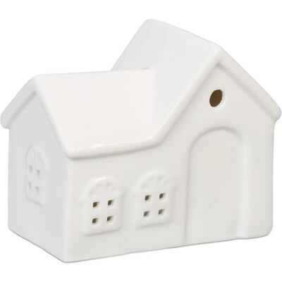 Relaxdays Ceramic Candle House - Tealight Holder - White Relaxdays Ceramic Candle House - Tealight Holder - White