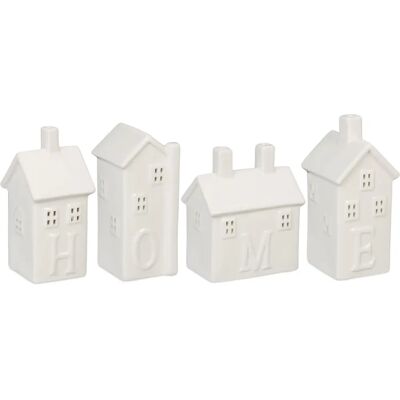 RELAXDAYS Zestaw 4 ceramicznych podpórek na świece - 'Home' RELAXDAYS Zestaw 4 ceramicznych podpórek na świece - 'Home'