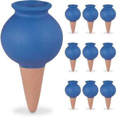 Relaxdays Bewässerungskegel - Terrakotta/Blau - 12x6 cm Relaxdays Bewässerungskegel - Terrakotta/Blau - 12x6 cm