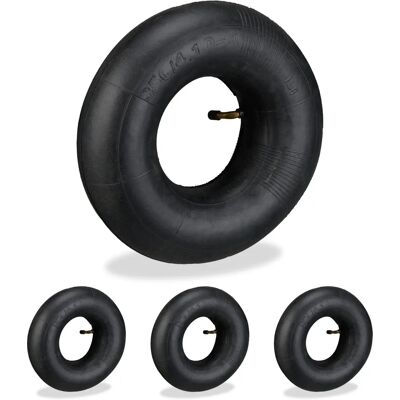 Relaxdays 4 Wheel Tubes for 3.50-4" Tires - Heavy Duty Rubber Relaxdays 4 Wheel Tubes for 3.50-4" Tires - Heavy Duty Rubber