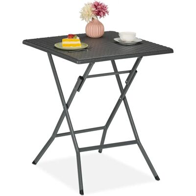 Relaxdays Gartentisch - Klappbar, 73x62x62cm, Rattan-Optik, Kunststoff Relaxdays Gartentisch - Klappbar, 73x62x62cm, Rattan-Optik, Kunststoff