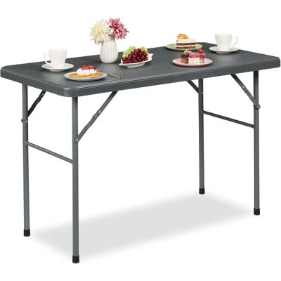 Relaxdays Gartentisch - Rechteckig, Klappbar, Rattan-Optik, Kunststoff & Stahl - 74x121,5x61cm Relaxdays Gartentisch - Rechteckig, Klappbar, Rattan-Optik, Kunststoff & Stahl - 74x121,5x61cm