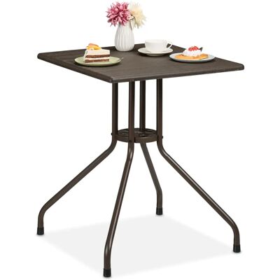 Relaxdays - Tavolo da Giardino Quadrato, Effetto Legno, 75x61x61cm - Tavolino per Balcone Relaxdays - Tavolo da Giardino Quadrato, Effetto Legno, 75x61x61cm - Tavolino per Balcone