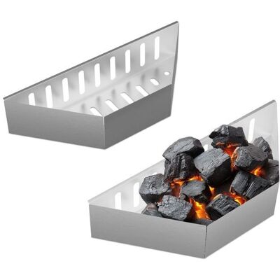 RELAXDAYS Steel Coal Baskets - Barbecue, Set of 2 RELAXDAYS Steel Coal Baskets - Barbecue, Set of 2