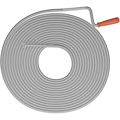 Relaxdays Drain Cleaner Spiral - 15m, Steel, Red & Silver - Drain Pipe Cleaner Relaxdays Drain Cleaner Spiral - 15m, Steel, Red & Silver - Drain Pipe Cleaner
