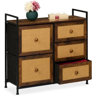 Relaxdays - Kommode mit Rattan-Optik - 85x31,5x77 cm Relaxdays - Kommode mit Rattan-Optik - 85x31,5x77 cm