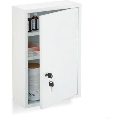 Relaxdays Wall Medicine Cabinet - 45x30x12cm, 3 Shelves, Steel, White Relaxdays Wall Medicine Cabinet - 45x30x12cm, 3 Shelves, Steel, White