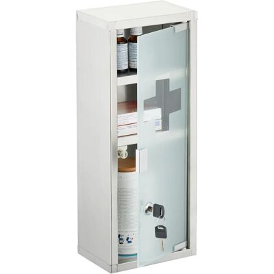 Relaxdays Wand-Arztkästchen - 45x18x12 cm - Edelstahl Relaxdays Wand-Arztkästchen - 45x18x12 cm - Edelstahl