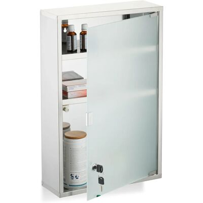 Relaxdays Wand-Medikamentenschrank - Edelstahl 58x38x13cm Relaxdays Wand-Medikamentenschrank - Edelstahl 58x38x13cm