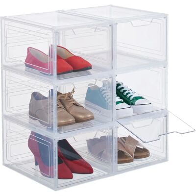 Relaxdays Ensemble de 6 Boîtes à Chaussures Transparentes - Publicité Relaxdays Ensemble de 6 Boîtes à Chaussures Transparentes - Publicité