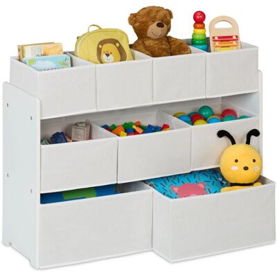 Relaxdays Aufbewahrungssregal - 9 Stoffkisten für Kinder Relaxdays Aufbewahrungssregal - 9 Stoffkisten für Kinder