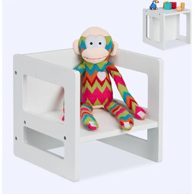 Relaxdays Kinderkruk en tafel - Wit - 30x30x30cm Relaxdays Kinderkruk en tafel - Wit - 30x30x30cm