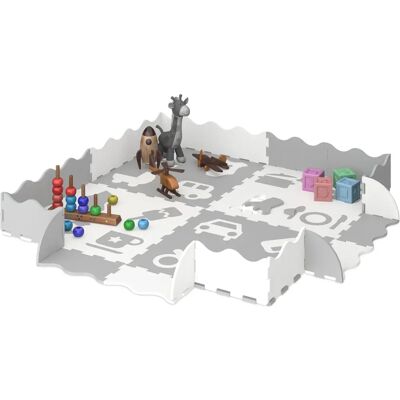 Relaxdays Baby Puzzle Teppich, Modell 24-tlg., Grau-Weiß - Spielmatte Relaxdays Baby Puzzle Teppich, Modell 24-tlg., Grau-Weiß - Spielmatte