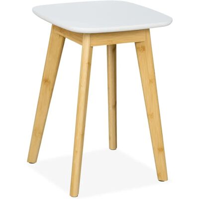 Relaxdays Bambus Hocker - Natur & Weiß - 46x33x33cm - Hocker Relaxdays Bambus Hocker - Natur & Weiß - 46x33x33cm - Hocker