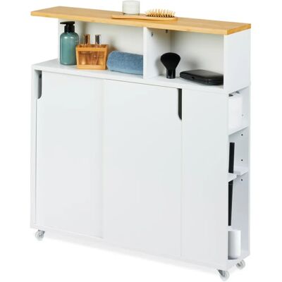 Relaxdays Armario de baño blanco - Mueble de baño estrecho Relaxdays Armario de baño blanco - Mueble de baño estrecho