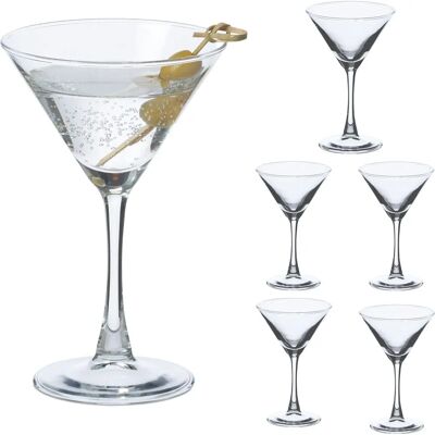 Relaxdays - Zestaw 6 szklanek do Martini - 140 ml - Przezroczyste Relaxdays - Zestaw 6 szklanek do Martini - 140 ml - Przezroczyste