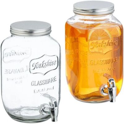 Relaxdays Set 2 Drink Dispensers - 3.5L Vintage Clear Relaxdays Set 2 Drink Dispensers - 3.5L Vintage Clear