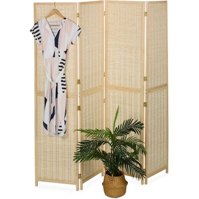 Biombo Relaxdays - Divisor de ambientes plegable de 4 paneles Biombo Relaxdays - Divisor de ambientes plegable de 4 paneles
