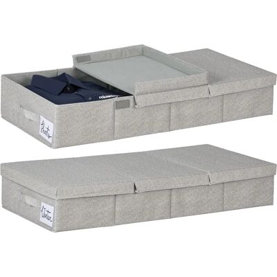 Relaxdays Juego de 2 Cajas de Almacenaje Bajo la Cama Relaxdays Juego de 2 Cajas de Almacenaje Bajo la Cama