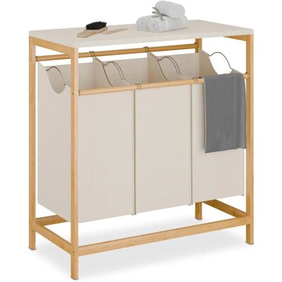 Relaxdays Bambus Wäschekorb mit 3 herausnehmbaren Taschen - 84,5x78,5x40 cm Relaxdays Bambus Wäschekorb mit 3 herausnehmbaren Taschen - 84,5x78,5x40 cm