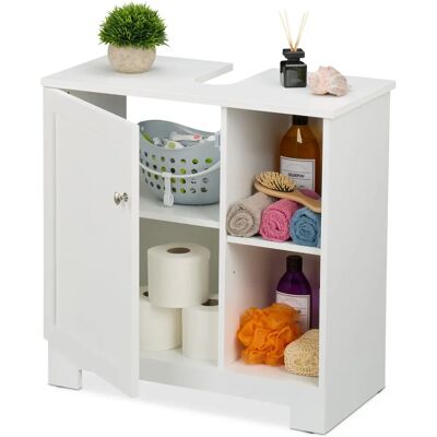 Relaxdays Mobile Bagno - 60x60x30cm, MDF, Bianco Relaxdays Mobile Bagno - 60x60x30cm, MDF, Bianco