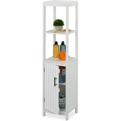 Armario de baño blanco Relaxdays - 129x30x30cm, 4 compartimentos Armario de baño blanco Relaxdays - 129x30x30cm, 4 compartimentos