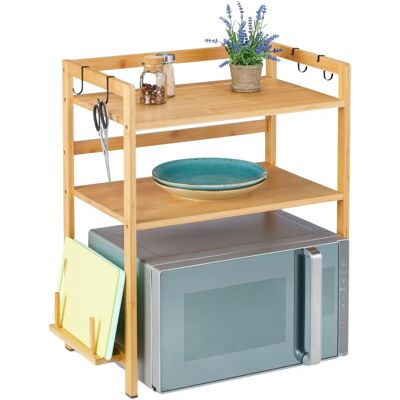 Relaxdays Bambus Mikrowellenregal - 2 Regale & Haken Relaxdays Bambus Mikrowellenregal - 2 Regale & Haken