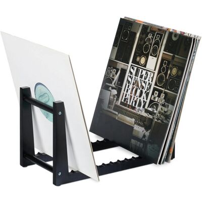 Relaxdays Support pour disques - 50 LP, Ridges, Bambou - Rangement vinyl Relaxdays Support pour disques - 50 LP, Ridges, Bambou - Rangement vinyl