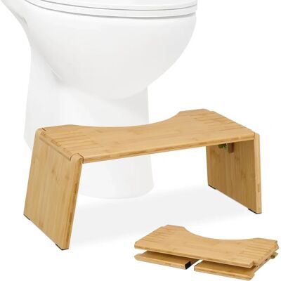 Relaxdays Bamboo Toilet Stool - Supports 60kg - Natural Relaxdays Bamboo Toilet Stool - Supports 60kg - Natural